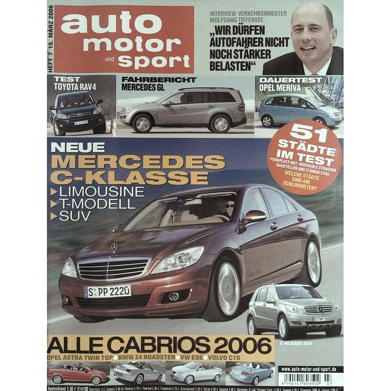 auto motor & sport Heft 7 / 15 März  2006 - Mercedes C-Klasse