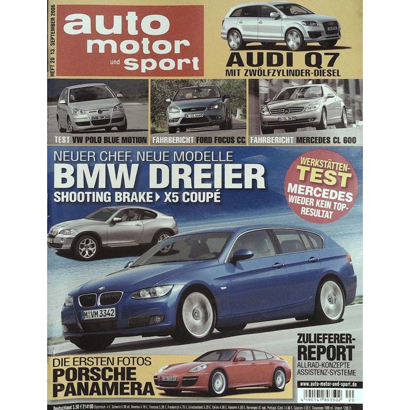 auto motor & sport Heft 20 / 13 September 2006 - BMW Dreier