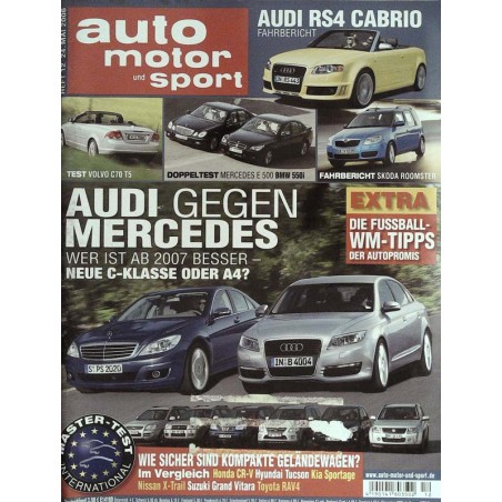 auto motor & sport Heft 12 / 24 Mai 2006 - Audi gegen Mercedes