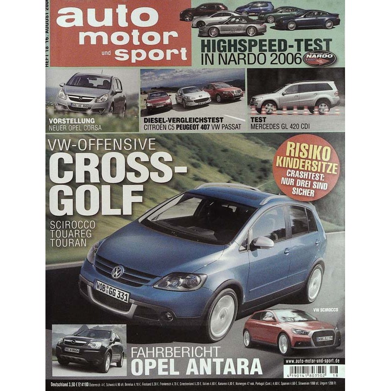 auto motor & sport Heft 18 / 16 August 2006 - Grosser Golf