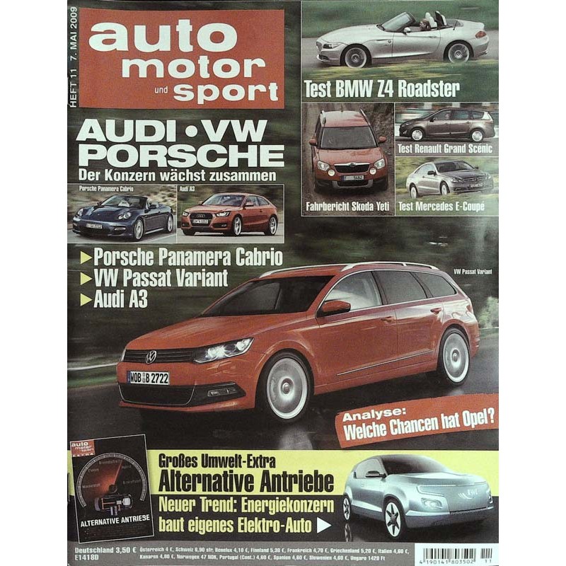 auto motor & sport Heft 11 / 7 Mai 2009 - Audi, VW, Porsche