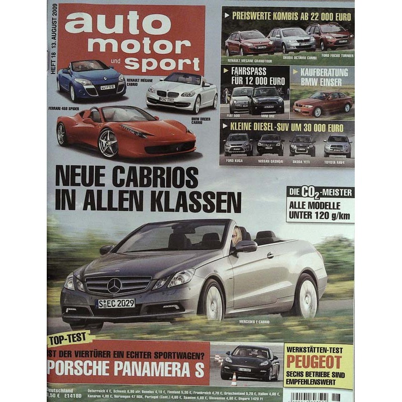 auto motor & sport Heft 18 / 13 August  2009 - Neue Cabrios