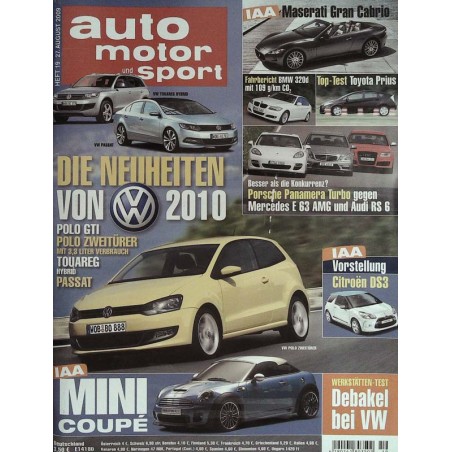 auto motor & sport Heft 19 / 27 August  2009 - VW Neuheiten