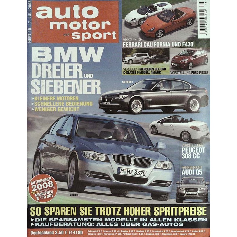 auto motor & sport Heft 16 / 17 Juli 2008 - BMW Dreier und Siebener