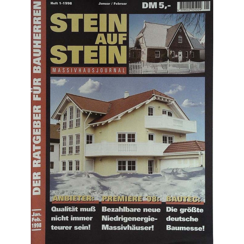 Stein auf Stein Heft 1 Januar/Februar 1998 - Anbieter, Premiere, Bautec