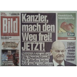 Bild Zeitung Freitag, 8 November 2024 - Neuwahlen sofort!