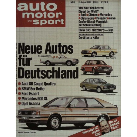 auto motor & sport Heft 1 / 2 Januar 1980 - Neue Autos