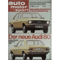 auto motor & sport Heft 15 / 22 Juli 1972 - Der neue Audi 80