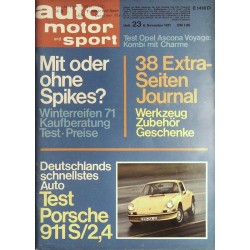 auto motor & sport Heft 23 / 6 November 1971 - Porsche 911 S/2,4