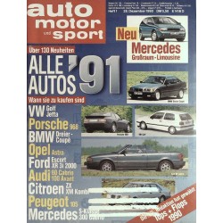 auto motor & sport Heft 1 / 28 Dezember 1990 - Alle Autos