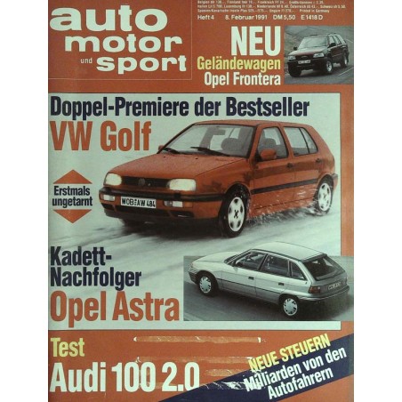 auto motor & sport Heft 4 / 8 Februar 1991 - Doppel Premiere