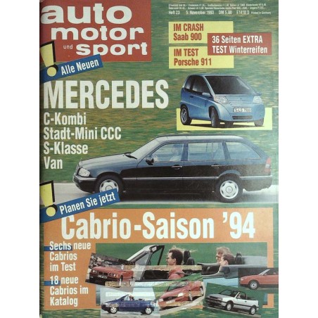 auto motor & sport Heft 23 / 5 November 1993 - Alle Neuen Mercedes