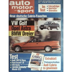 auto motor & sport Heft 7 / 20 März 1992 - Cabrio Favoriten