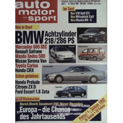 auto motor & sport Heft 5 / 21 Februar 1992 - Neu in Genf