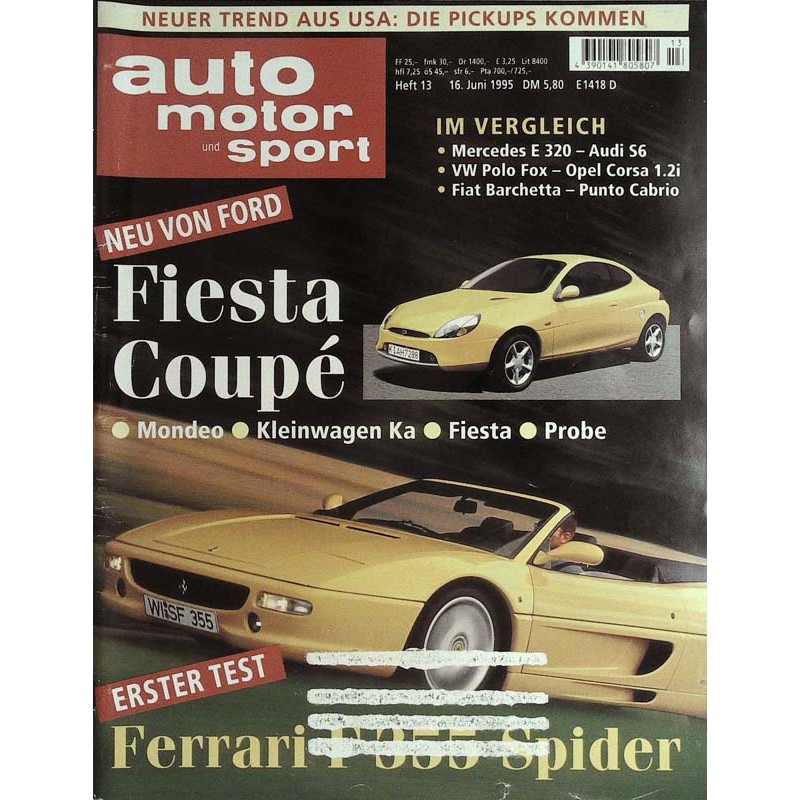 auto motor & sport Heft 13 / 16 Juni 1995 - Ferrari F 355 Spider