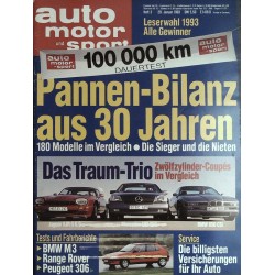 auto motor & sport Heft 3 / 29 Januar 1993 - Pannen Bilanz