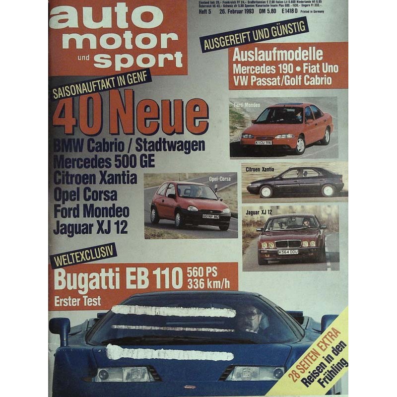 auto motor & sport Heft 5 / 26 Februar 1993 - Saisonauftakt