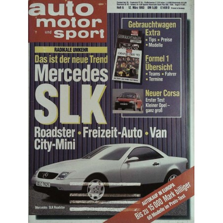 auto motor & sport Heft 6 / 12 März 1993 - Mercedes SLK