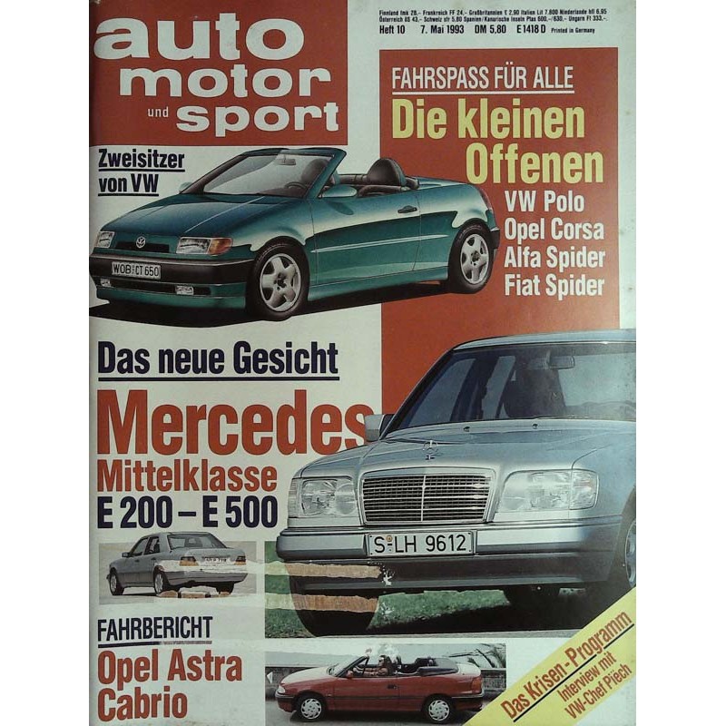 auto motor & sport Heft 10 / 7 Mai 1993 - Mercedes Mittelklasse