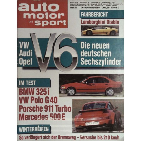 auto motor & sport Heft 25 / 30 November 1990 - V6 Sechszylinder