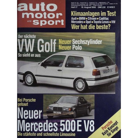 auto motor & sport Heft 17 / 10 August 1990 - Der nächste VW Golf