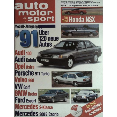 auto motor & sport Heft 18 / 24 August 1990 - NEU Audi 100