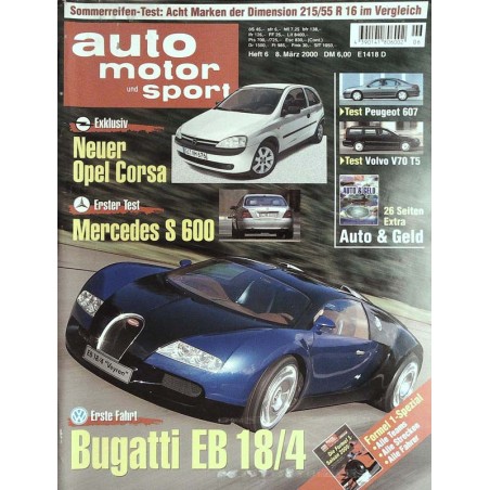 auto motor & sport Heft 6 / 8 März 2000 - Bugatti EB 18/4