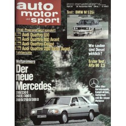 auto motor & sport Heft 24 / 28 November 1984 - Der Mercedes