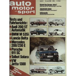 auto motor & sport Heft 13 / 18 Juni 1980 - Tests und Fahrberichte