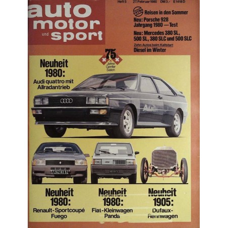 auto motor & sport Heft 5 / 27 Februar 1980 - Neuheiten