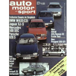 auto motor & sport Heft 4 / 22 Februar 1984 - Coupes im Vergleich