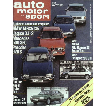 auto motor & sport Heft 4 / 22 Februar 1984 - Coupes im Vergleich