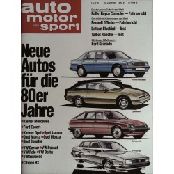 auto motor & sport Heft 15 / 16 Juli 1980 - Neue Autos der 80er