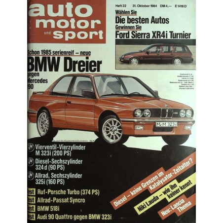 auto motor & sport Heft 22 / 31 Oktober 1984 - BMW Dreier