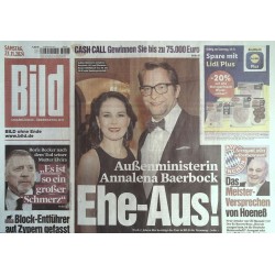 Bild Zeitung Samstag, 23 November 2024 - Annalena Baerbock Ehe-Aus