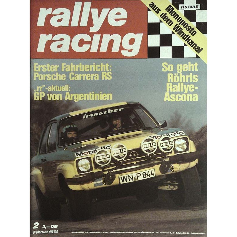 Rallye Racing Magazin 2 / Februar 1974 - Röhrls Rallye Ascona