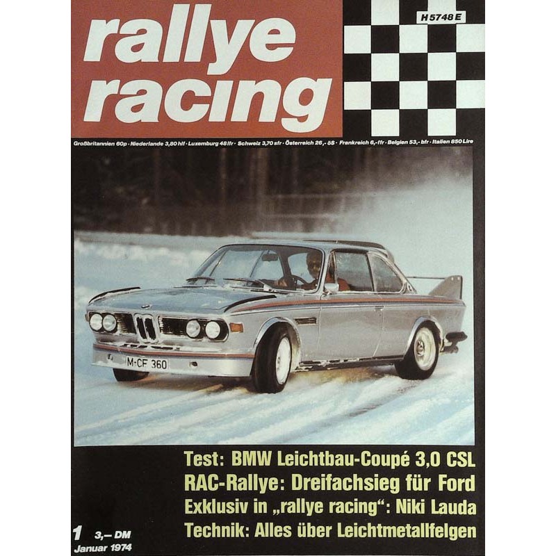 Rallye Racing Magazin 1 / Januar 1974 - BMW Leichtbau Coupe