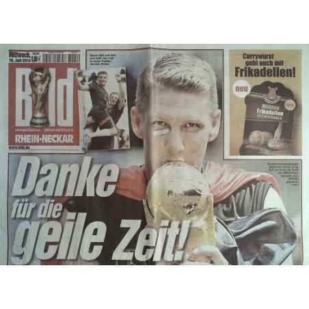 Bild Zeitung Mittwoch, 16 Juli 2014 - Danke für die geile Zeit!