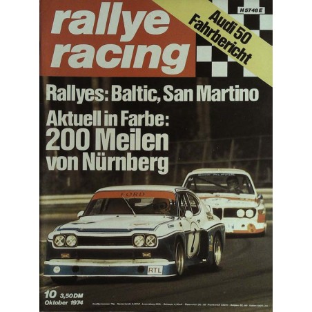 Rallye Racing Magazin 10 / Oktober 1974 - Rennsportmeisterschaftslauf