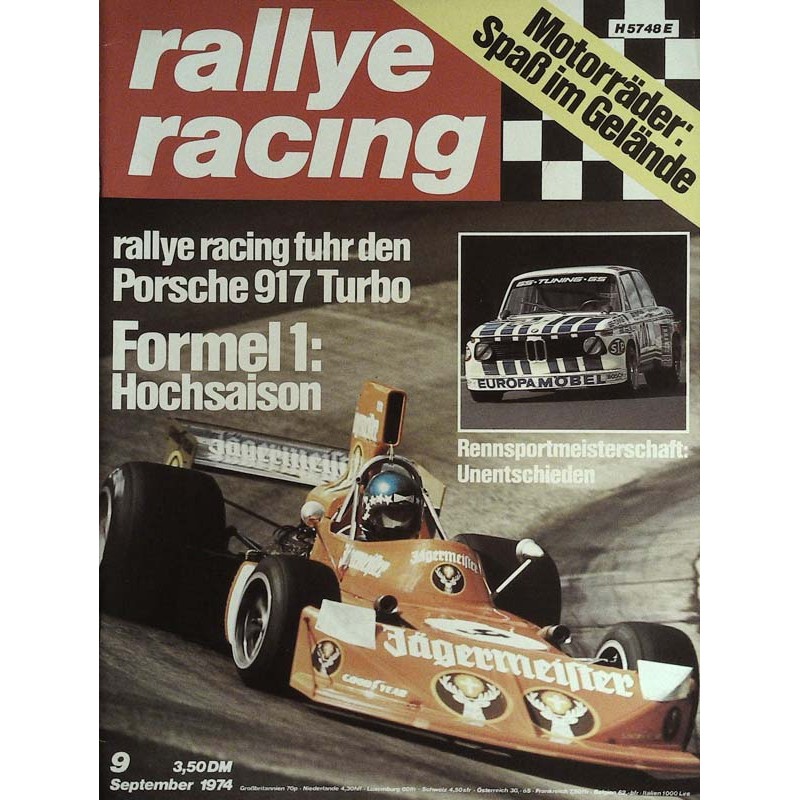 Rallye Racing Magazin 9 / September 1974 - Hochsaison