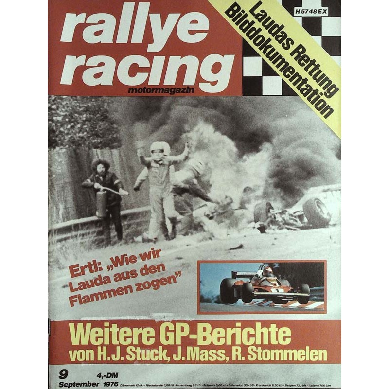 Rallye Racing Magazin 9 / September 1976 - Niki Lauda aus den Flammen