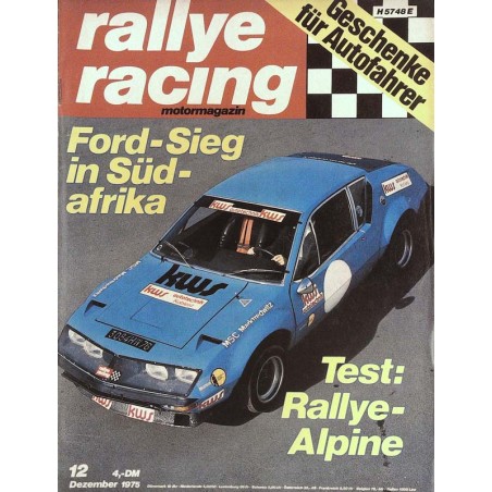 Rallye Racing Magazin 12 / Dezember 1975 - Rallye Alpine