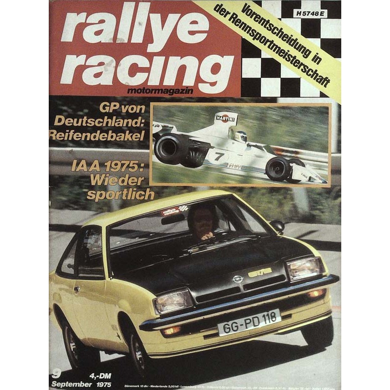 Rallye Racing Magazin 9 / September 1975 - Sportlich Opel Manta