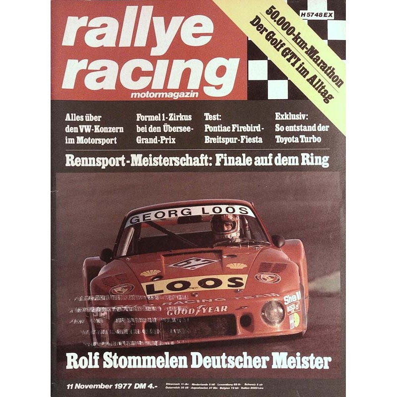 Rallye Racing Magazin 11 / November 1977 - Rolf Stommelen