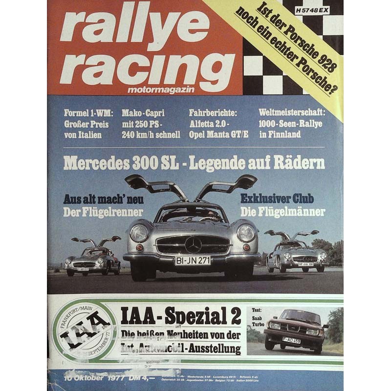 Rallye Racing Magazin 10 / Oktober 1977 - Mercedes 300 SL