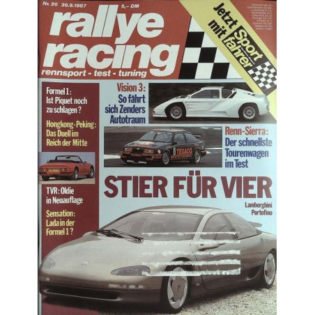 Rallye Racing Magazin 20 / 30 September 1987 - Stier für Vier