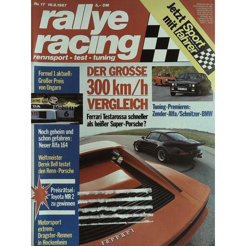 Rallye Racing Magazin 17 / 19 August 1987 - Ferrari Testarossa