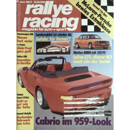 Rallye Racing Magazin 6 / Juni 1987 - Porsche Cabrio 959 Look