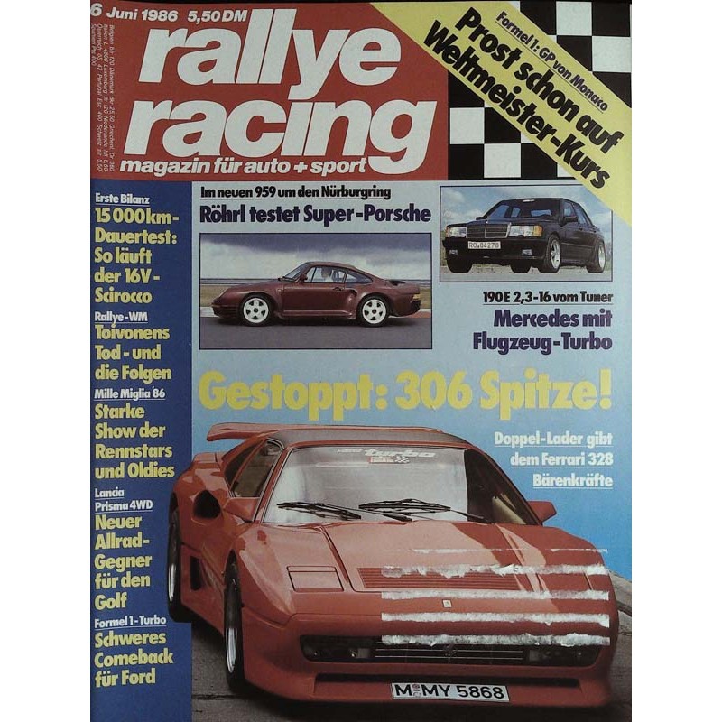 Rallye Racing Magazin 6 / Juni 1986 - Ferrari 328