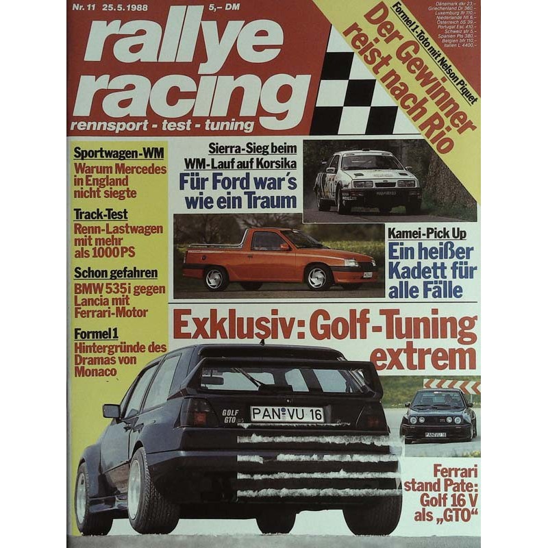 Rallye Racing Magazin 11 / 25 Mai 1988 - Golf Tuning extrem